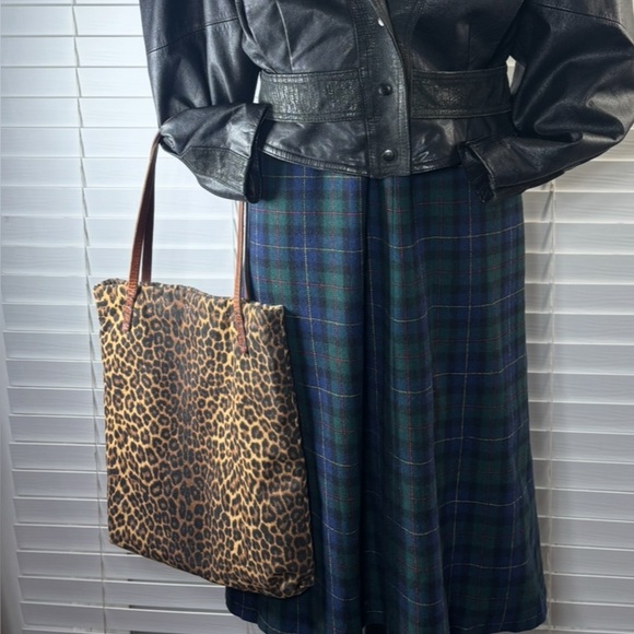 Lucky Brand Tote Bag Leopard Print Cotton Shoulder Straps Travel Work Office GO - Picture 8 of 8